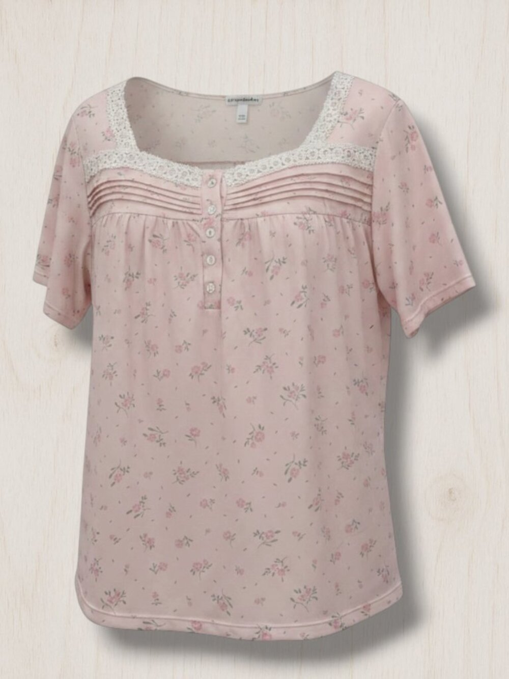 Catherine Malandrino Floral Crochet Lace Pajama Top XL